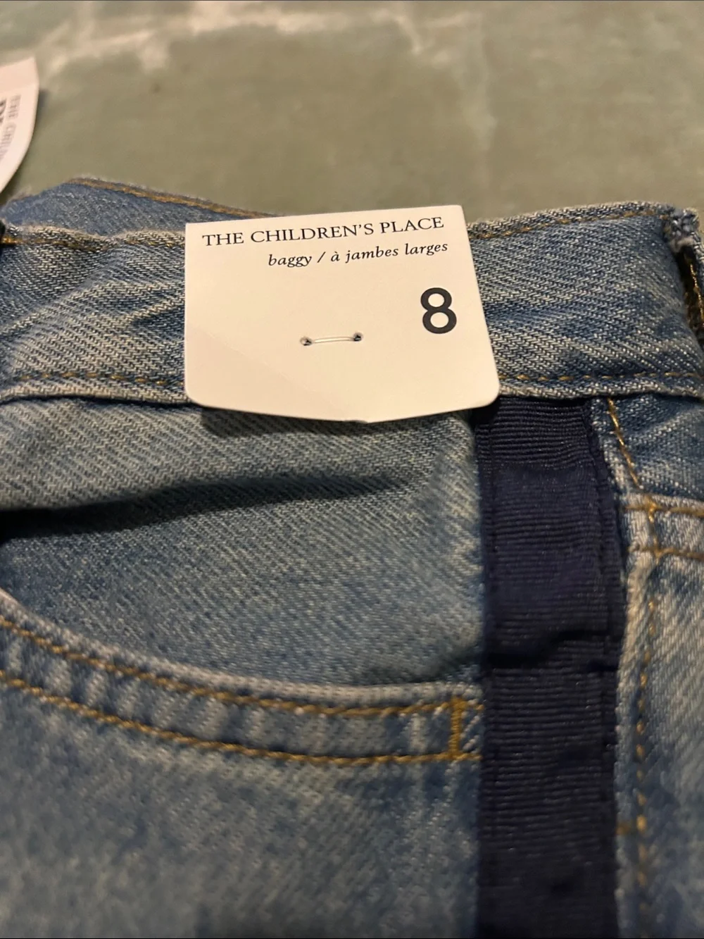 The Children's Place baggy Blue Stripe Wide-Leg Jeans